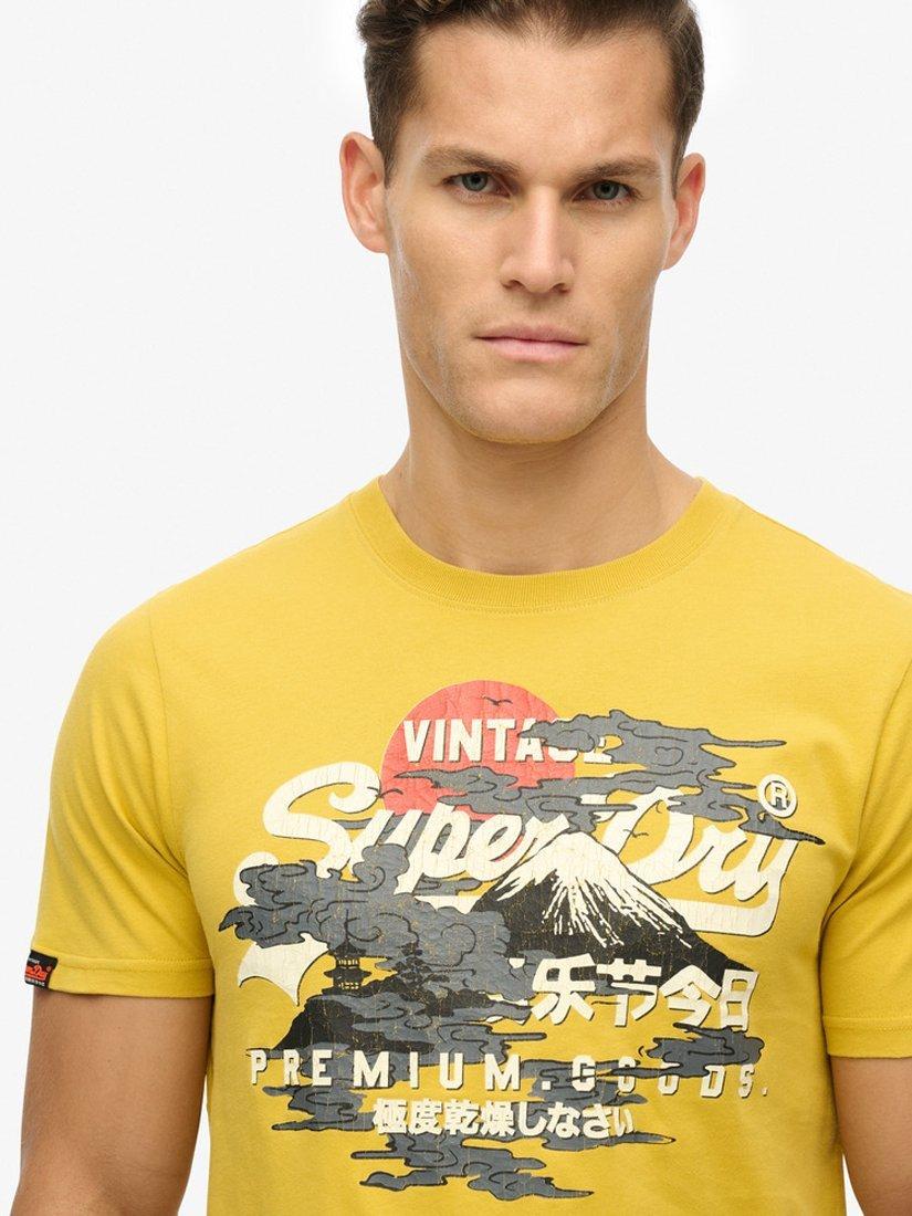 Product image 4 of 4, which shows Superdry Organic Cotton Vintage Logo T-Shirt, Oil Yellow, S