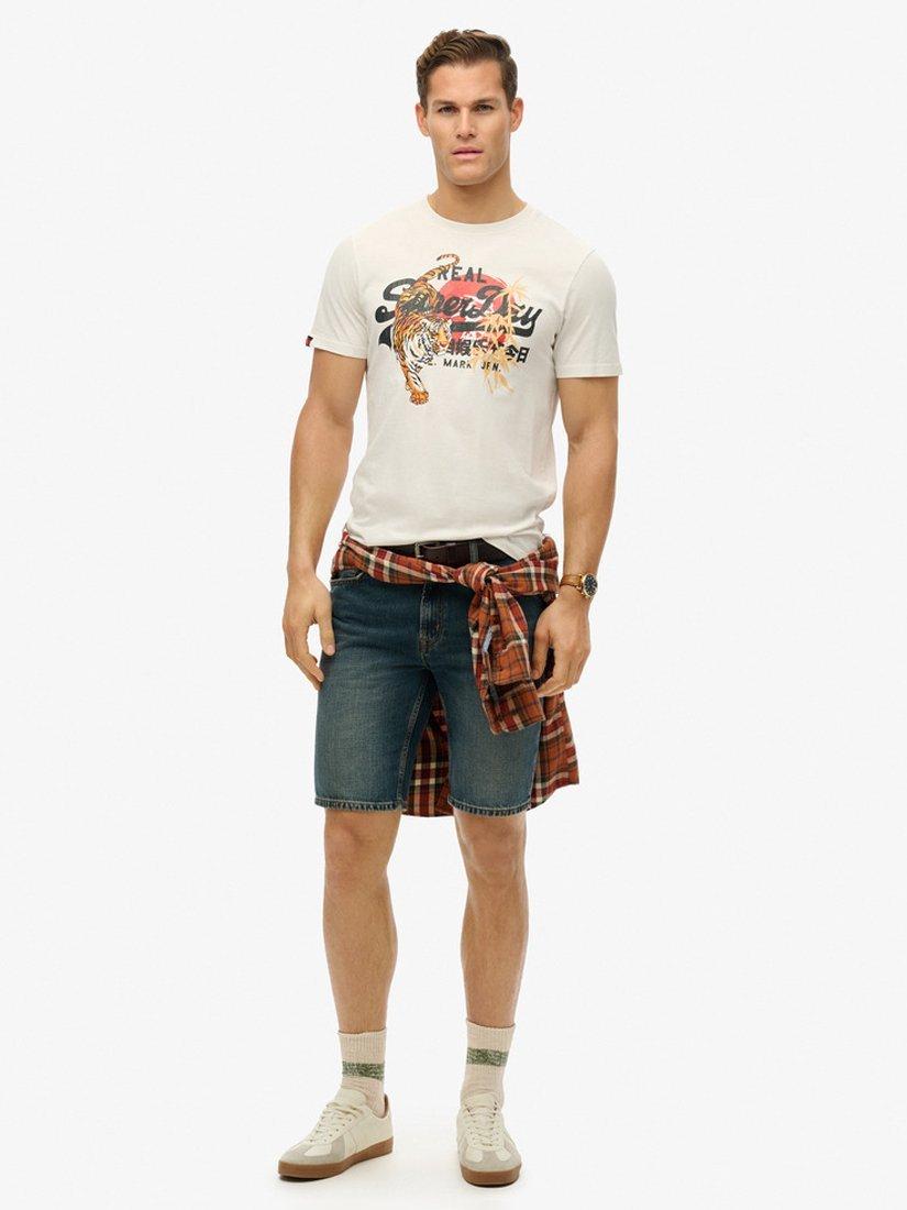 Product image 3 of 5, which shows Superdry Organic Cotton Vintage Logo T-Shirt, Bone White, S