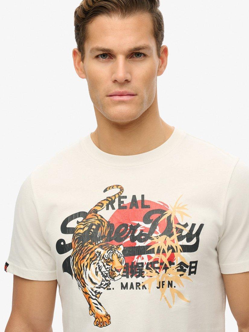 Product image 4 of 5, which shows Superdry Organic Cotton Vintage Logo T-Shirt, Bone White, S