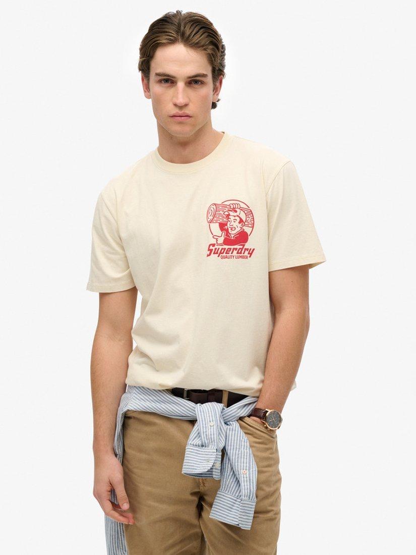 Product image 1 of 5, which shows Superdry Trade Tools Loose T-Shirt, Riff White, S