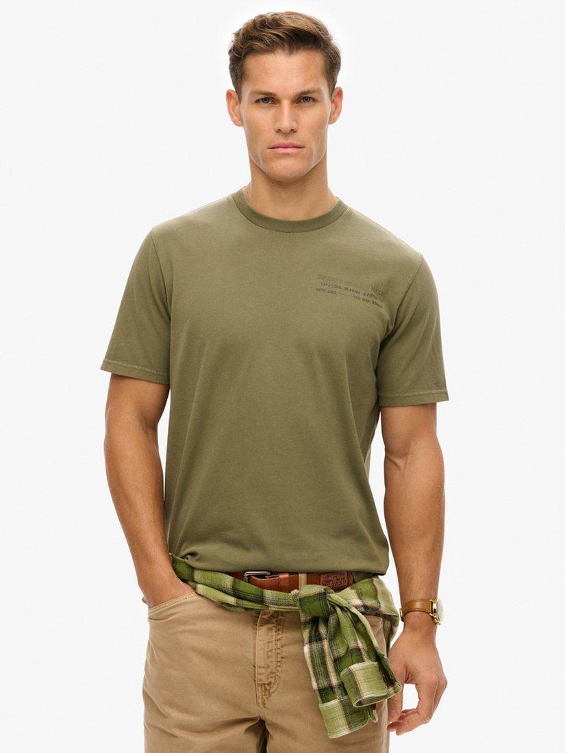 Product image 1 of 5, which shows Superdry Utility Sport Graphic T-Shirt, Olive Night Green, S