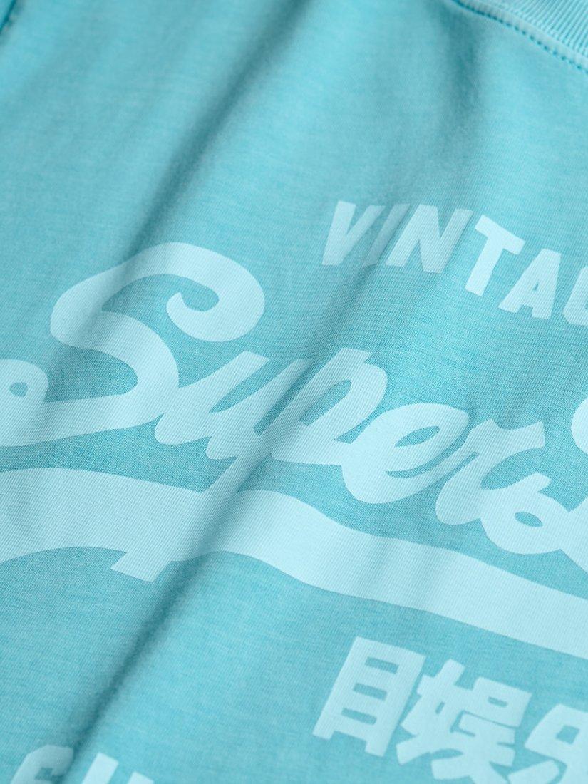 Product image 5 of 5, which shows Superdry Vintage Logo Neon Relaxed T-Shirt, Neon Sky Blue, S