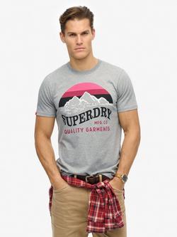 Superdry Classic Great Outdoors Relaxed T-Shirt, Light Grey Grit