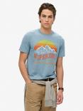 Superdry Classic Great Outdoors Relaxed T-Shirt, Desert Sky Blue Grit