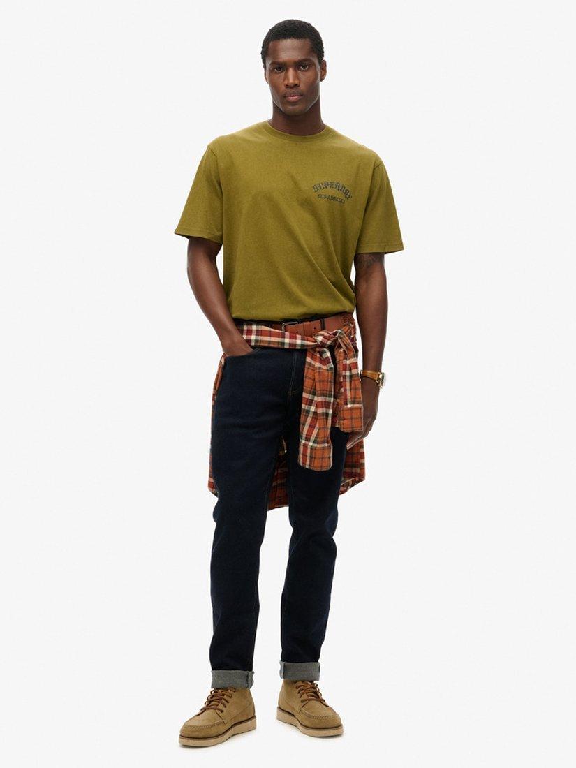 Product image 2 of 5, which shows Superdry Neo Trad Tattoo Loose T-Shirt, Fir Green, S