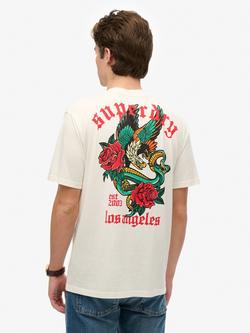 Superdry Neo Trad Tattoo Loose T-Shirt - view 2, Bone White