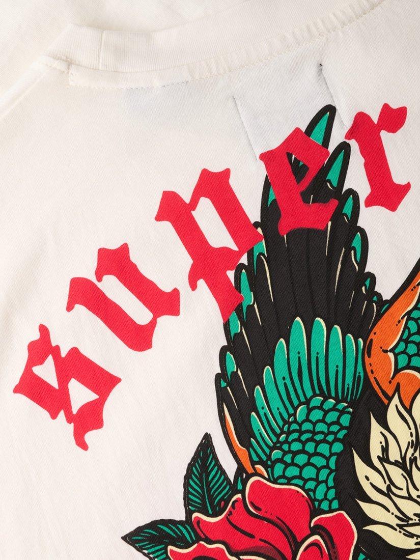 Product image 5 of 5, which shows Superdry Neo Trad Tattoo Loose T-Shirt, Bone White, S