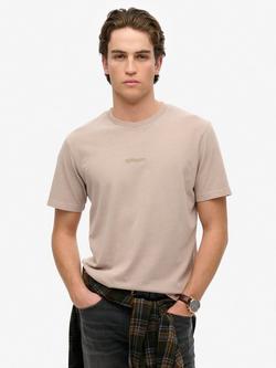 Superdry Micro Logo T-Shirt, Deep Beige Slub, Deep Beige Slub