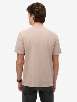 Superdry Micro Logo T-Shirt, Deep Beige Slub - view 2, Deep Beige Slub