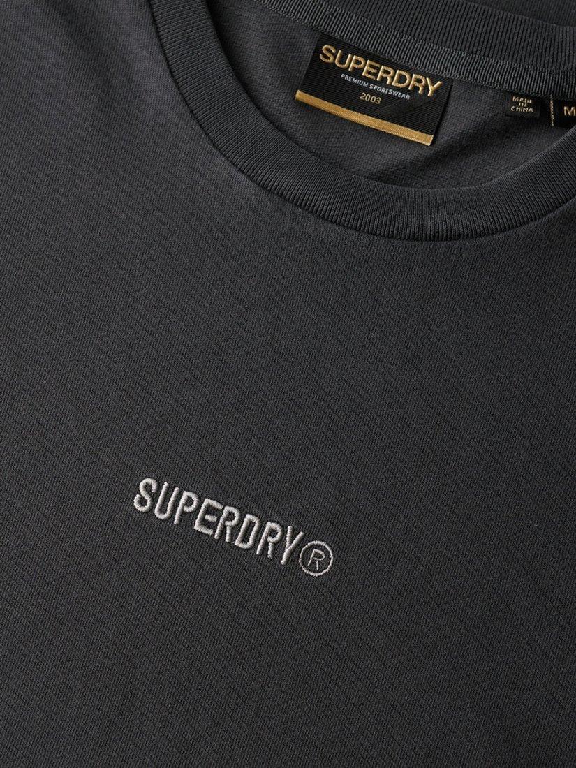 Product image 5 of 5, which shows Superdry Micro Logo Cotton Regular Fit Short Sleeve T-Shirt, Washed Black, S