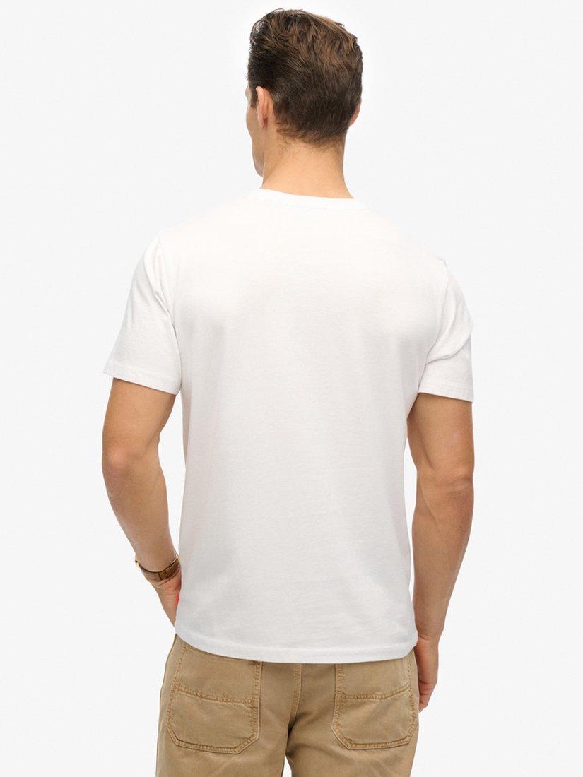 Product image 2 of 5, which shows Superdry Cotton Regular Fit Short Sleeve Micro Logo T-Shirt, Bone White, S
