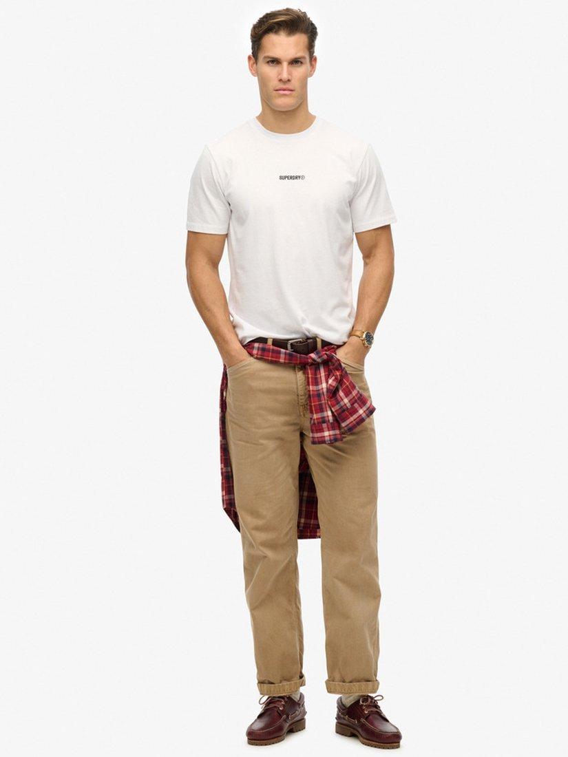 Product image 3 of 5, which shows Superdry Cotton Regular Fit Short Sleeve Micro Logo T-Shirt, Bone White, S