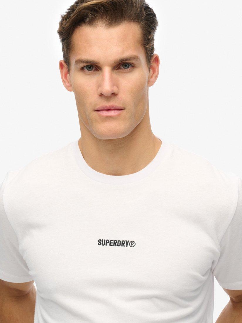 Product image 4 of 5, which shows Superdry Cotton Regular Fit Short Sleeve Micro Logo T-Shirt, Bone White, S