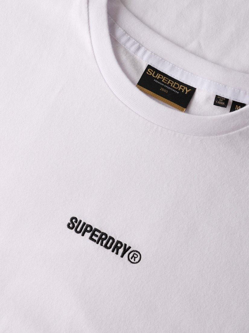 Product image 5 of 5, which shows Superdry Cotton Regular Fit Short Sleeve Micro Logo T-Shirt, Bone White, S