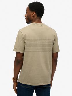 Superdry Contrast Stripe Pocket Cotton T-Shirt - view 2, Washed Vintage Khaki