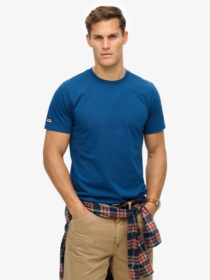 Superdry Cotton Regular Fit Short Sleeve City T-Shirt, Pilot Blue