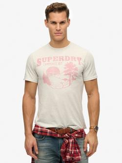 Superdry Lo-fi Outdoor Mono Relaxed Fit Short Sleeve Graphic T-Shirt, Ice Grey Marl, Ice Grey Marl