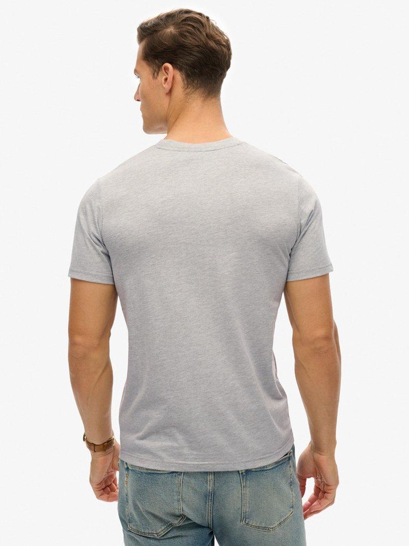 Product image 2 of 5, which shows Superdry Vintage Logo Embroidered Relaxed T-Shirt, Grey Marl, S