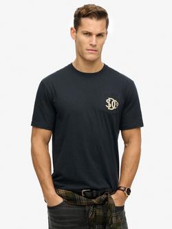 Superdry Merchant Store Collection Cotton Regular Fit Short Sleeve Graphic T-Shirt, Eclipse Navy, Eclipse Navy