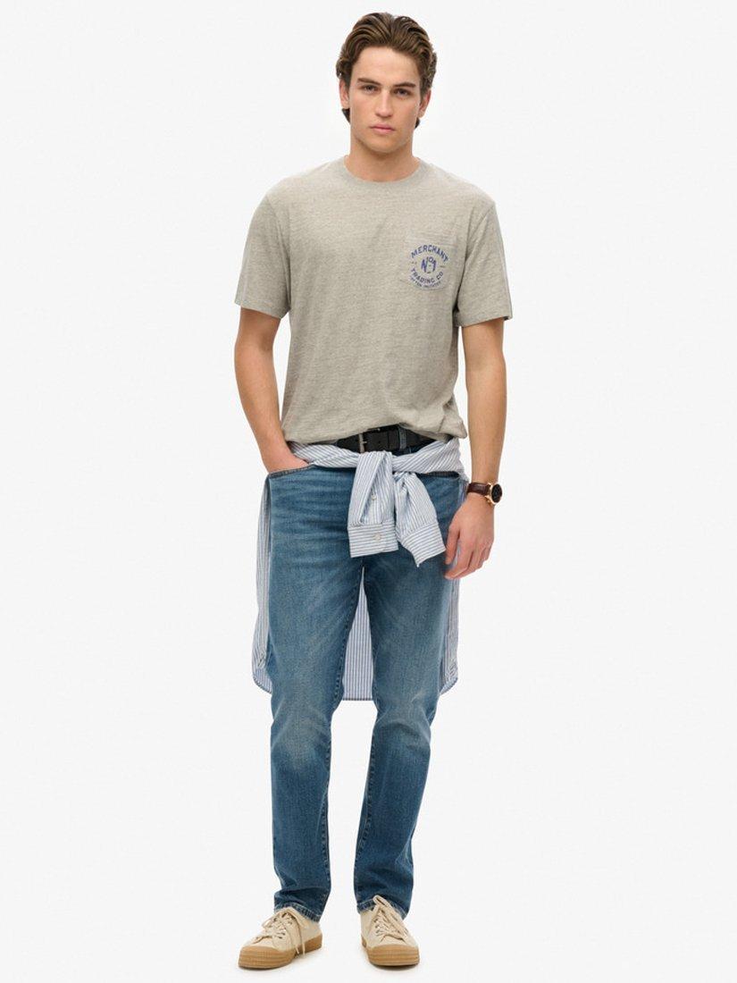 Product image 3 of 5, which shows Superdry Merchant Store Collection Cotton Regular Fit Short Sleeve Graphic T-Shirt, Vintage Grey, S