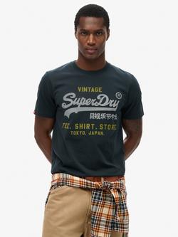Superdry Vintage Logo Heritage Relaxed T-Shirt, Eclipse Navy, Eclipse Navy