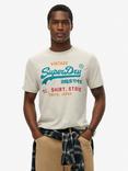 Superdry Cotton Blend Regular Fit Short Sleeve Graphic Cali T-Shirt, Quanticogryjaspemarl