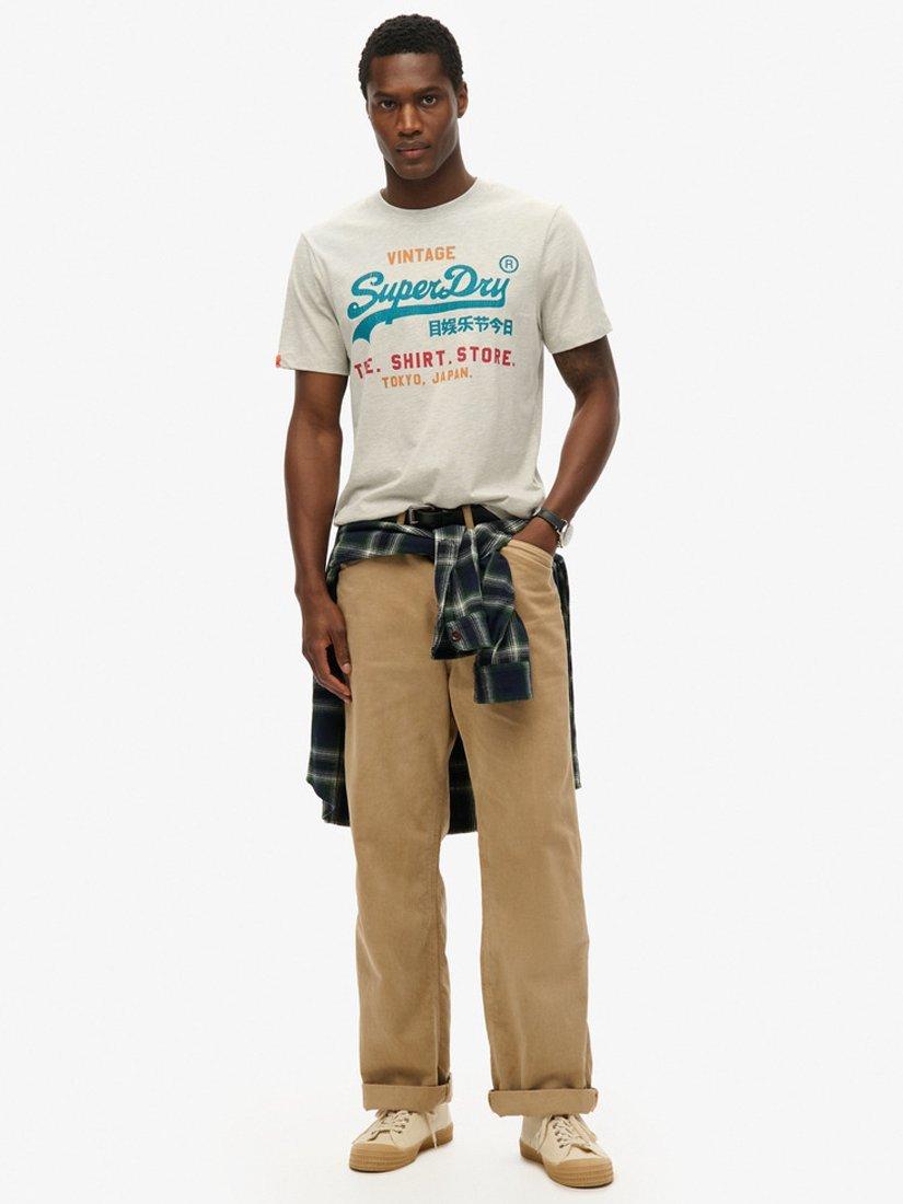 Product image 3 of 5, which shows Superdry Cotton Blend Regular Fit Short Sleeve Graphic Cali T-Shirt, Quanticogryjaspemarl, S
