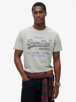 Superdry Vintage Logo Heritage Relaxed T-Shirt, College Grey Marl, College Grey Marl
