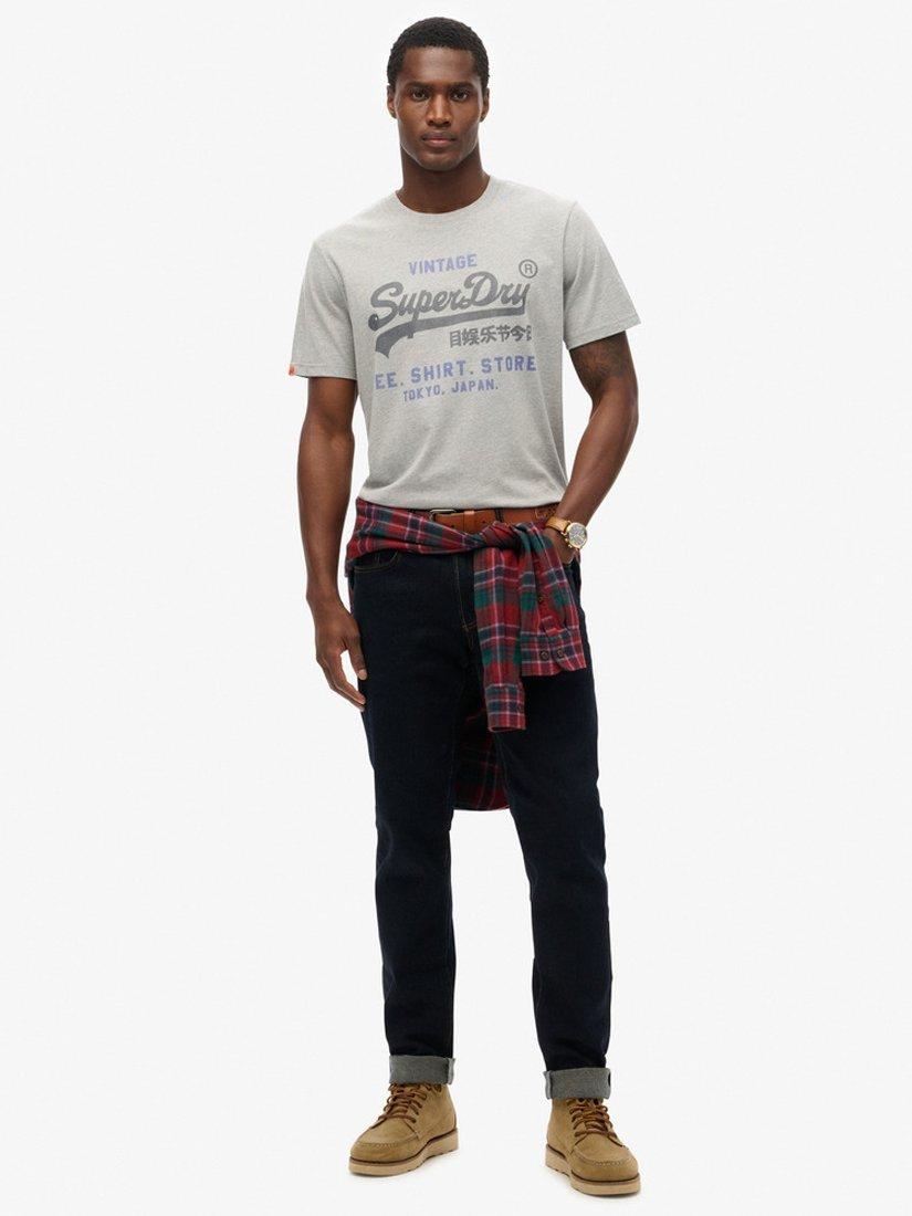 Product image 3 of 5, which shows Superdry Vintage Logo Heritage Relaxed T-Shirt, College Grey Marl, S
