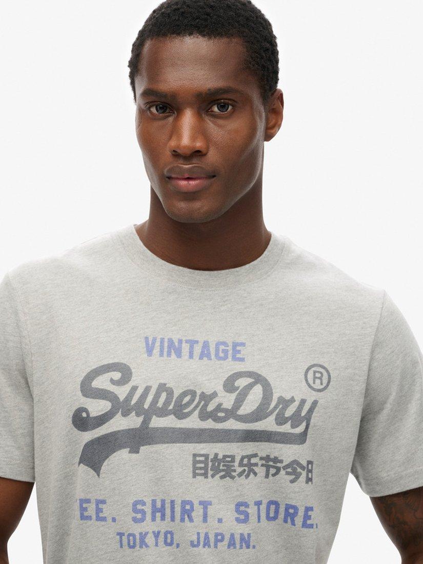 Product image 4 of 5, which shows Superdry Vintage Logo Heritage Relaxed T-Shirt, College Grey Marl, S