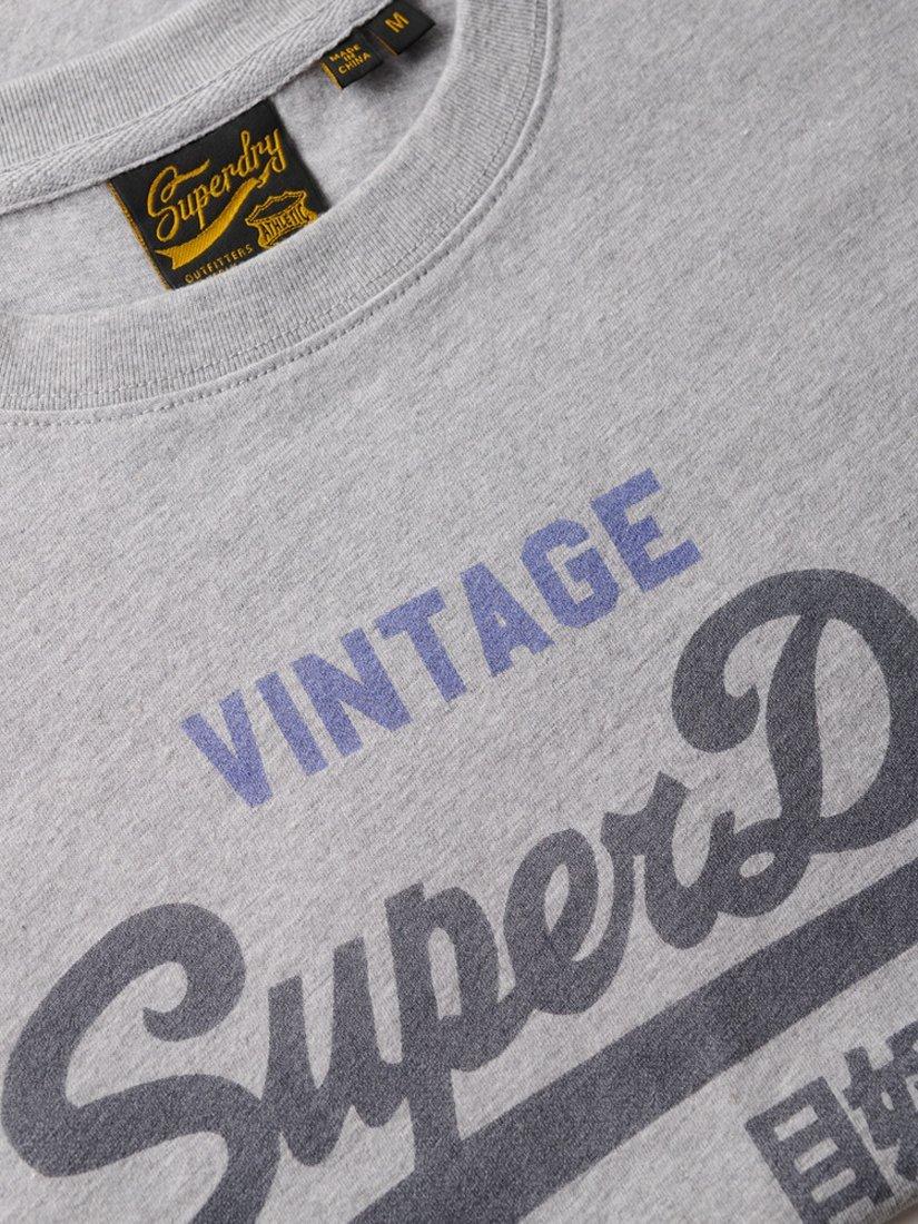 Product image 5 of 5, which shows Superdry Vintage Logo Heritage Relaxed T-Shirt, College Grey Marl, S