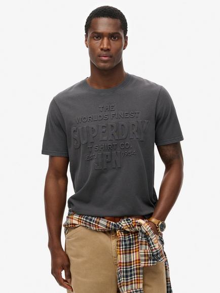 Superdry Workwear Embossed Relaxed T-Shirt, Blackboard