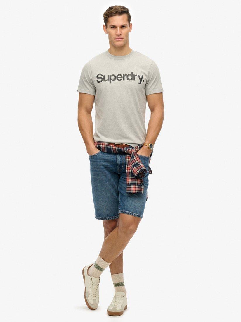 Product image 1 of 5, which shows Superdry Core Logo T-Shirt, Grey Marl, S