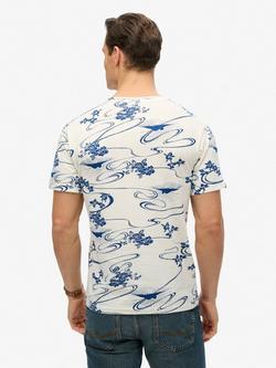 Superdry Classic Essential Printed T-Shirt, Moon Mountain White - view 2, Moon Mountain White