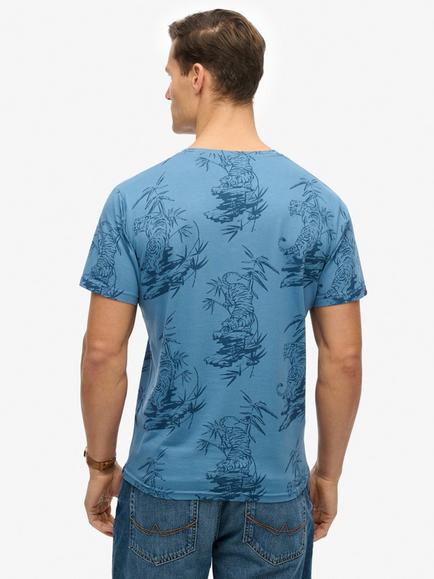 Superdry Classic Essential Printed T-Shirt - view 2, Blue