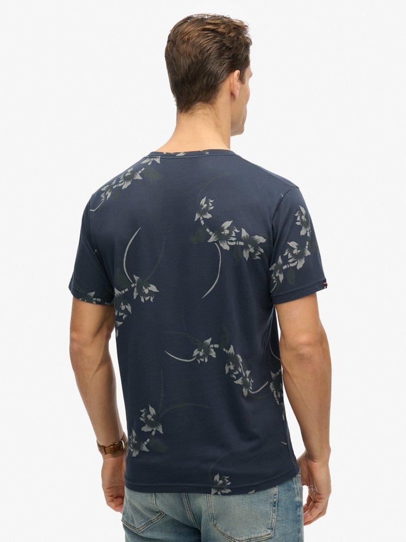 Product image 2 of 4, which shows Superdry Classic Essential Printed T-Shirt, Navy, S