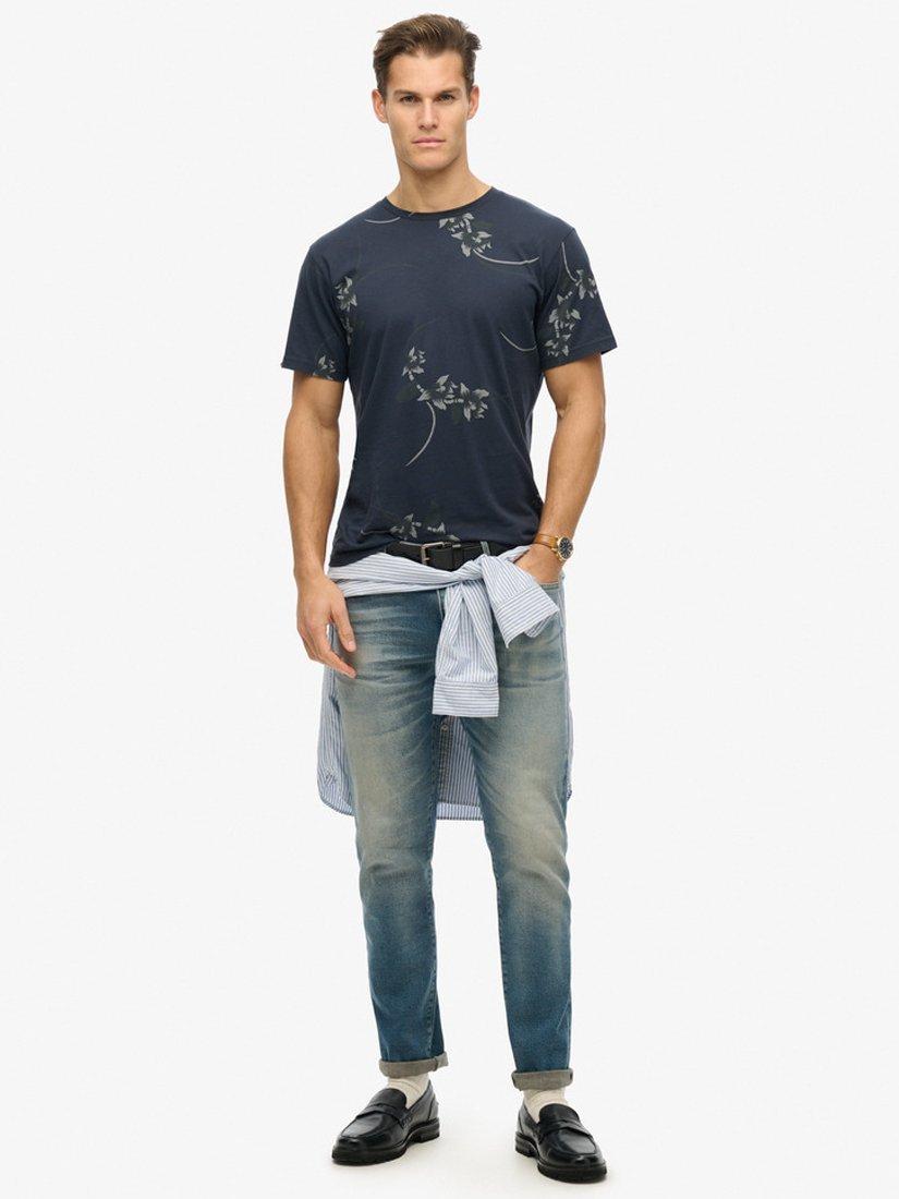 Product image 3 of 4, which shows Superdry Classic Essential Printed T-Shirt, Navy, S