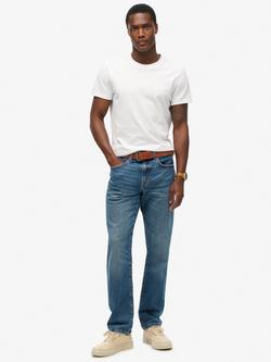 Superdry Vintage Slim Straight Jeans, Elkhorn Mid Blue