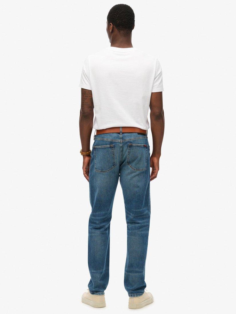 Product image 2 of 7, which shows Superdry Vintage Slim Straight Jeans, Elkhorn Mid Blue, W30/L30