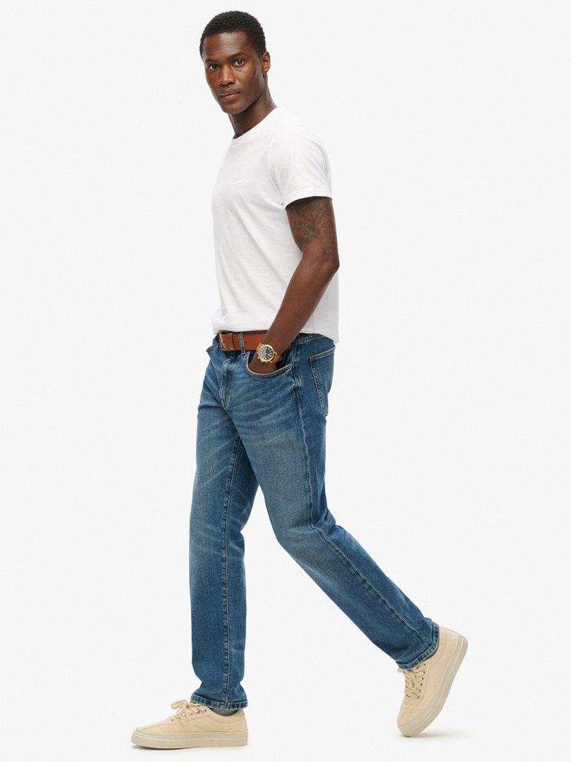 Product image 3 of 7, which shows Superdry Vintage Slim Straight Jeans, Elkhorn Mid Blue, W30/L30