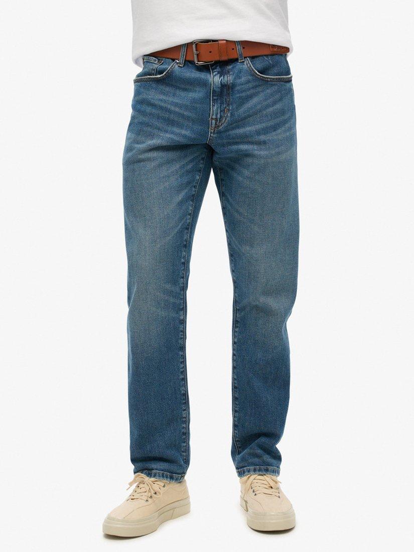 Product image 5 of 7, which shows Superdry Vintage Slim Straight Jeans, Elkhorn Mid Blue, W30/L30