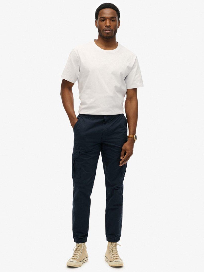 Product image 1 of 6, which shows Superdry Para Cargo Slim Trousers, Eclipse Navy, W30/L30