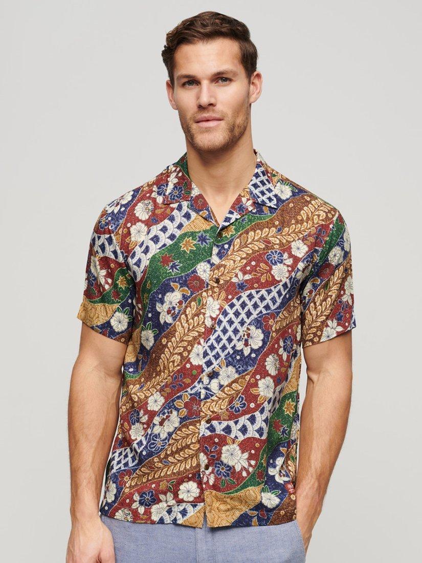 Superdry Hawaiian Resort Shirt, Michinaga Green