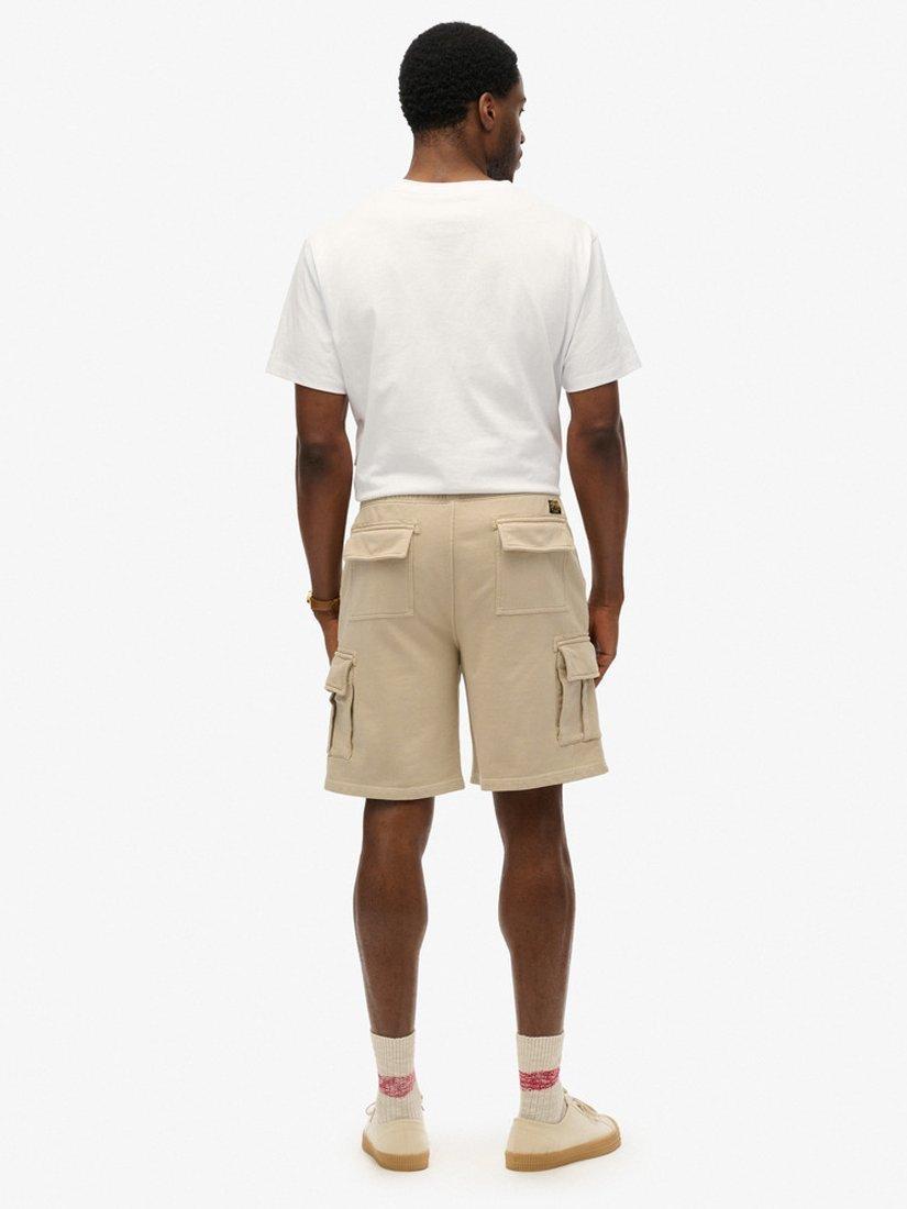 Product image 2 of 5, which shows Superdry Contrast Stitch Cargo Shorts, Washed Silver Beige, S