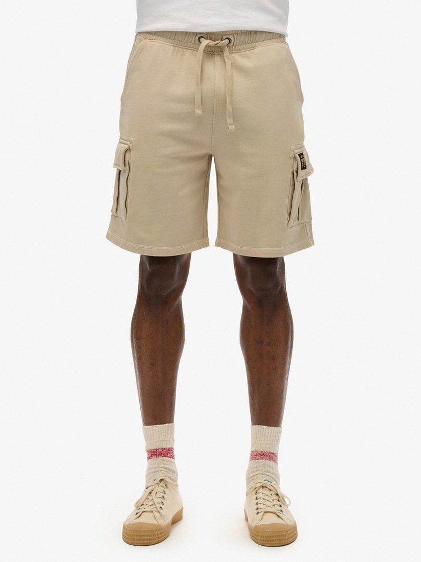 Product image 4 of 5, which shows Superdry Contrast Stitch Cargo Shorts, Washed Silver Beige, S