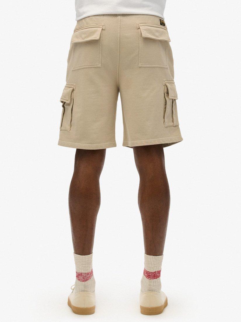 Product image 5 of 5, which shows Superdry Contrast Stitch Cargo Shorts, Washed Silver Beige, S
