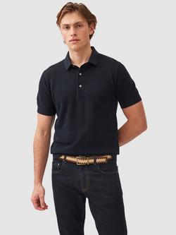 Rodd & Gunn Masons Flat Cotton Knitted Cotton Short Sleeve Polo Shirt, Midnight