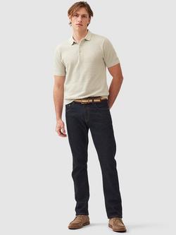 Rodd & Gunn Masons Flat Cotton Knitted Cotton Short Sleeve Polo Shirt - view 2, Stone