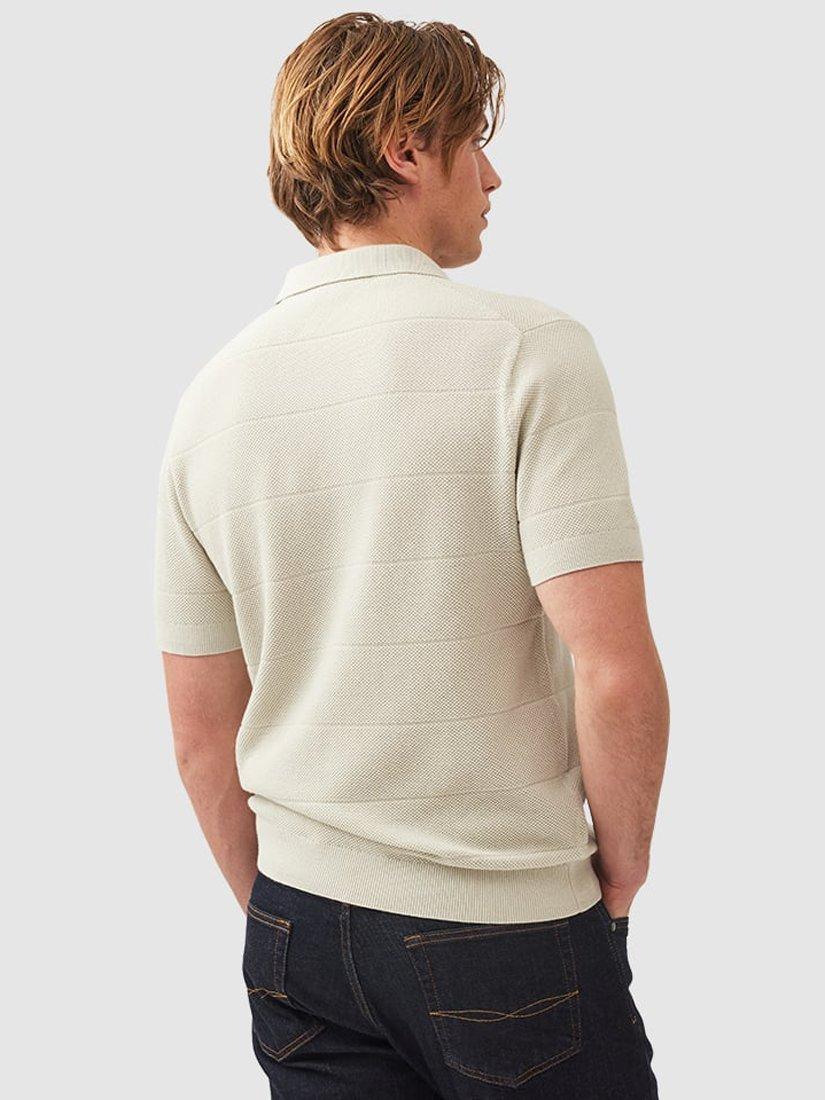 Product image 3 of 5, which shows Rodd & Gunn Masons Flat Cotton Knitted Cotton Short Sleeve Polo Shirt, Stone, XS