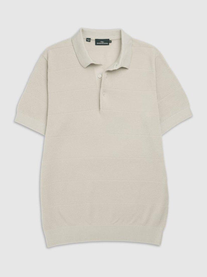 Product image 4 of 5, which shows Rodd & Gunn Masons Flat Cotton Knitted Cotton Short Sleeve Polo Shirt, Stone, XS
